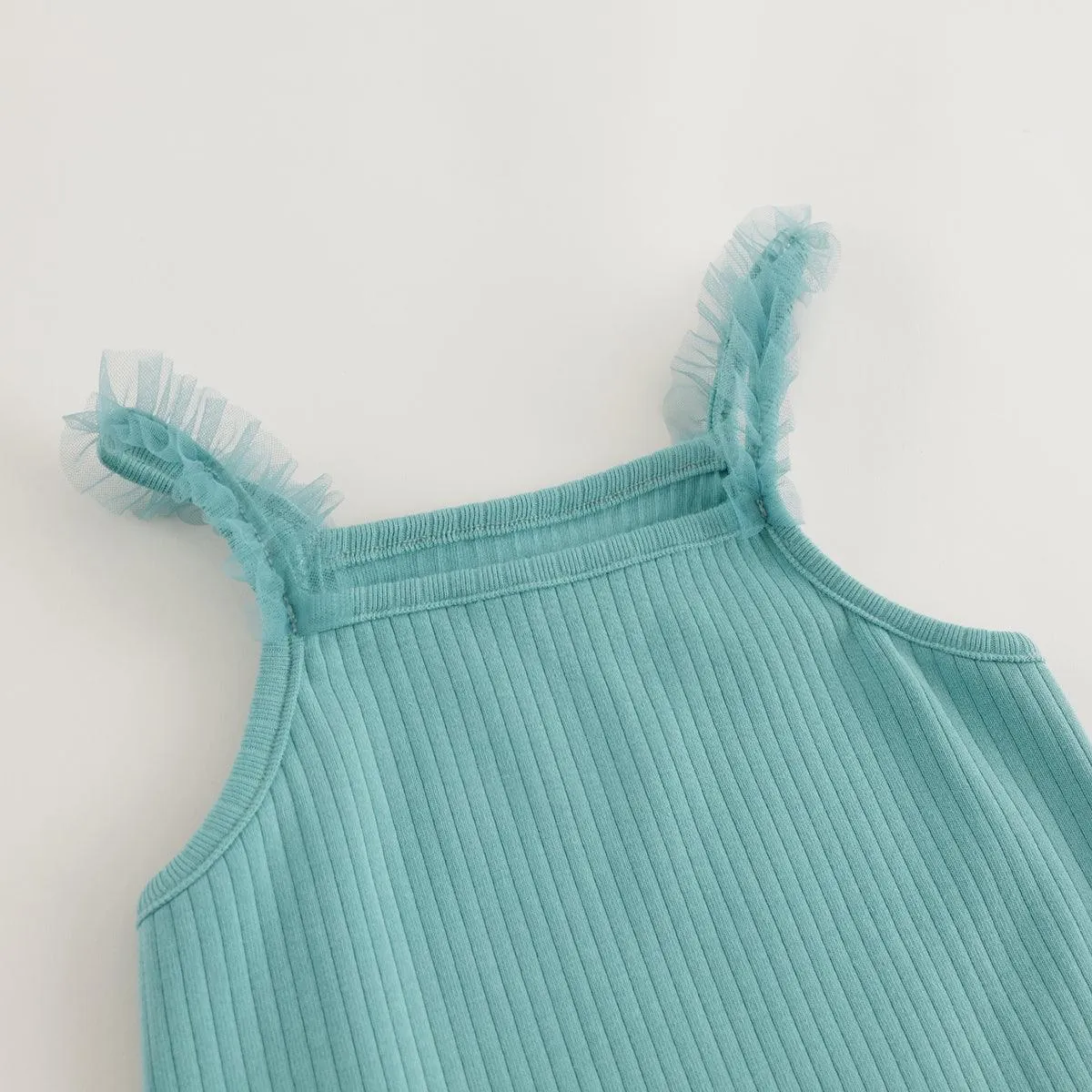 MARC & JANIE Girls Soft Elastic Ribbed Knit Camisole Tank Top 240563