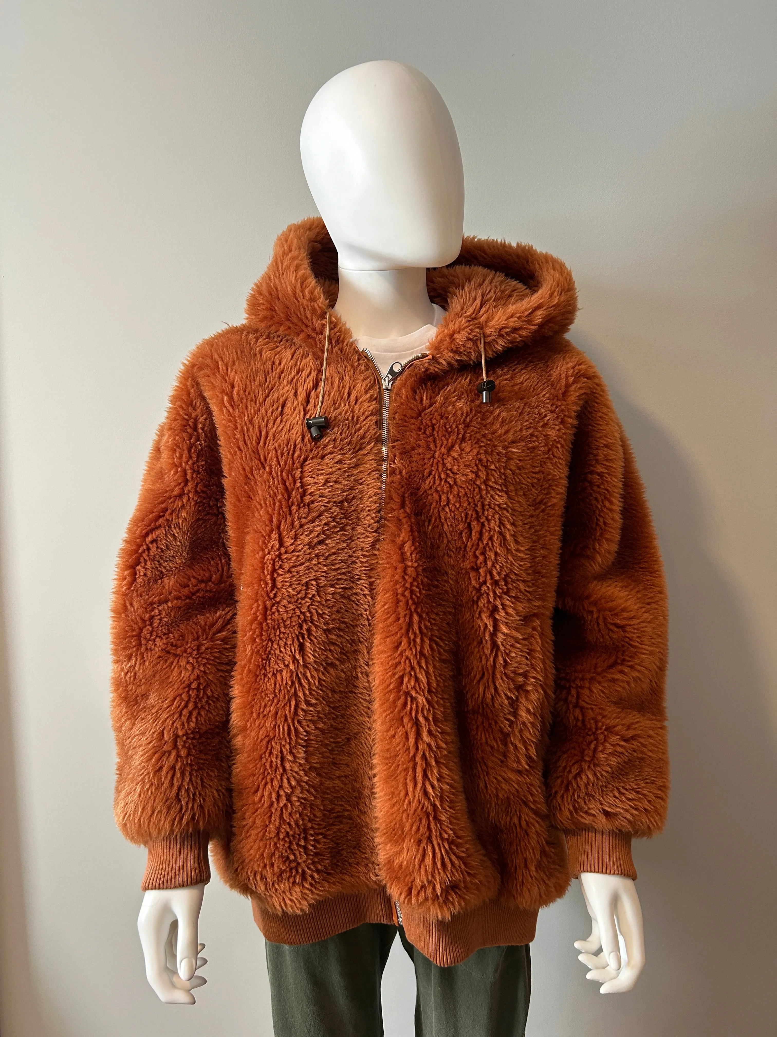 Mateo by Yves Solomon Orange Teddy Coat Oversize 32