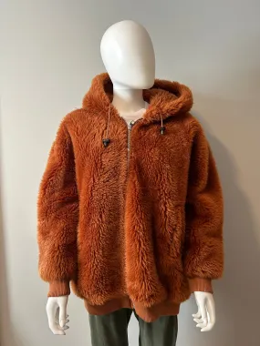Mateo by Yves Solomon Orange Teddy Coat Oversize 32