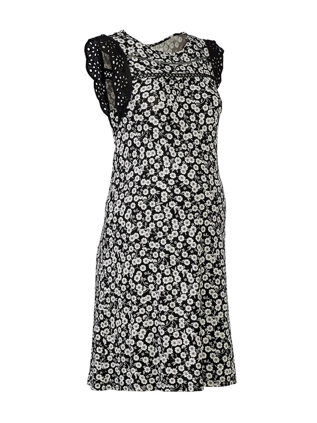 Maternity Floral Swing Dress in Black