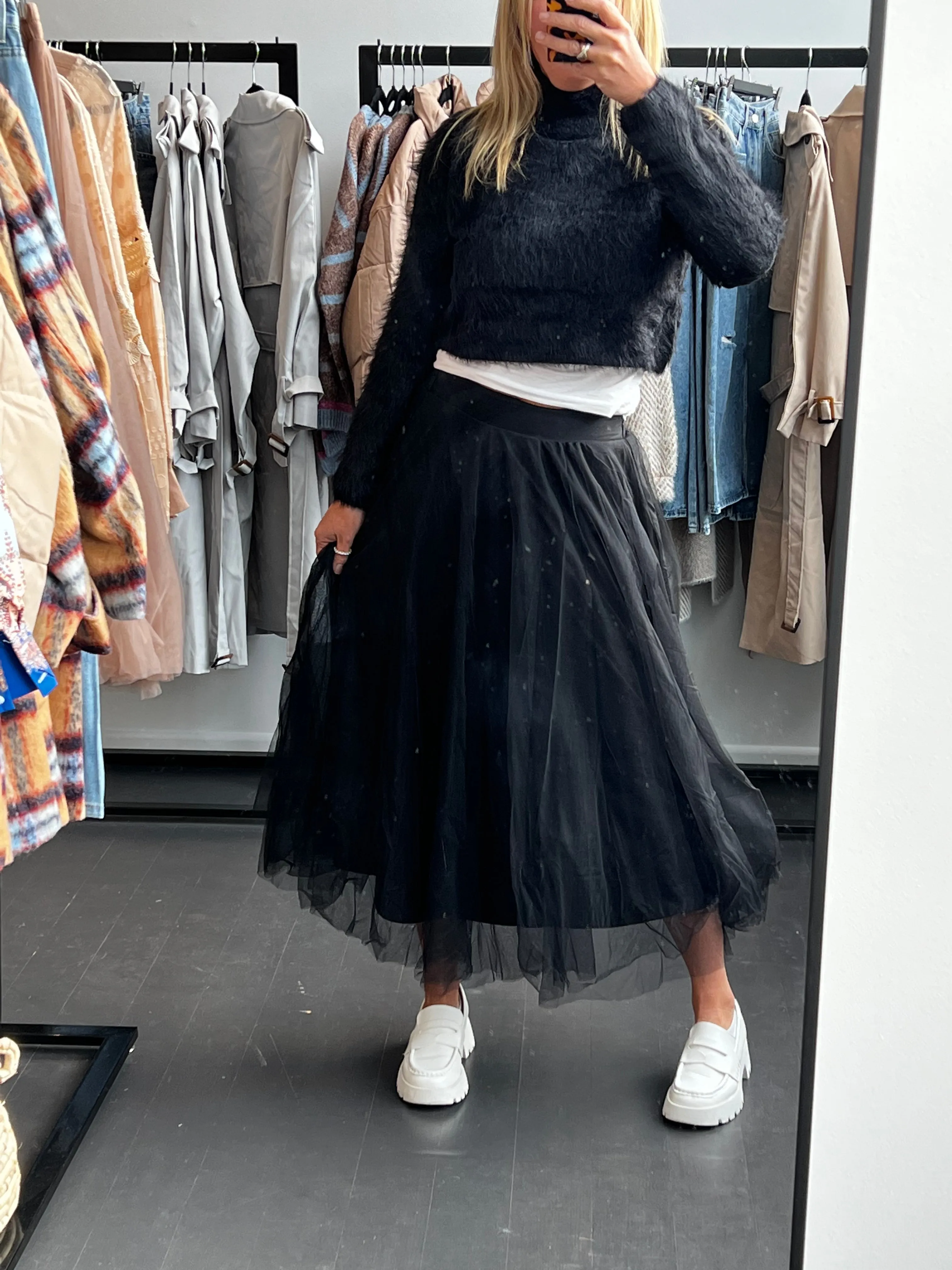 Mesh Tulle Jubilee Skirt -Black