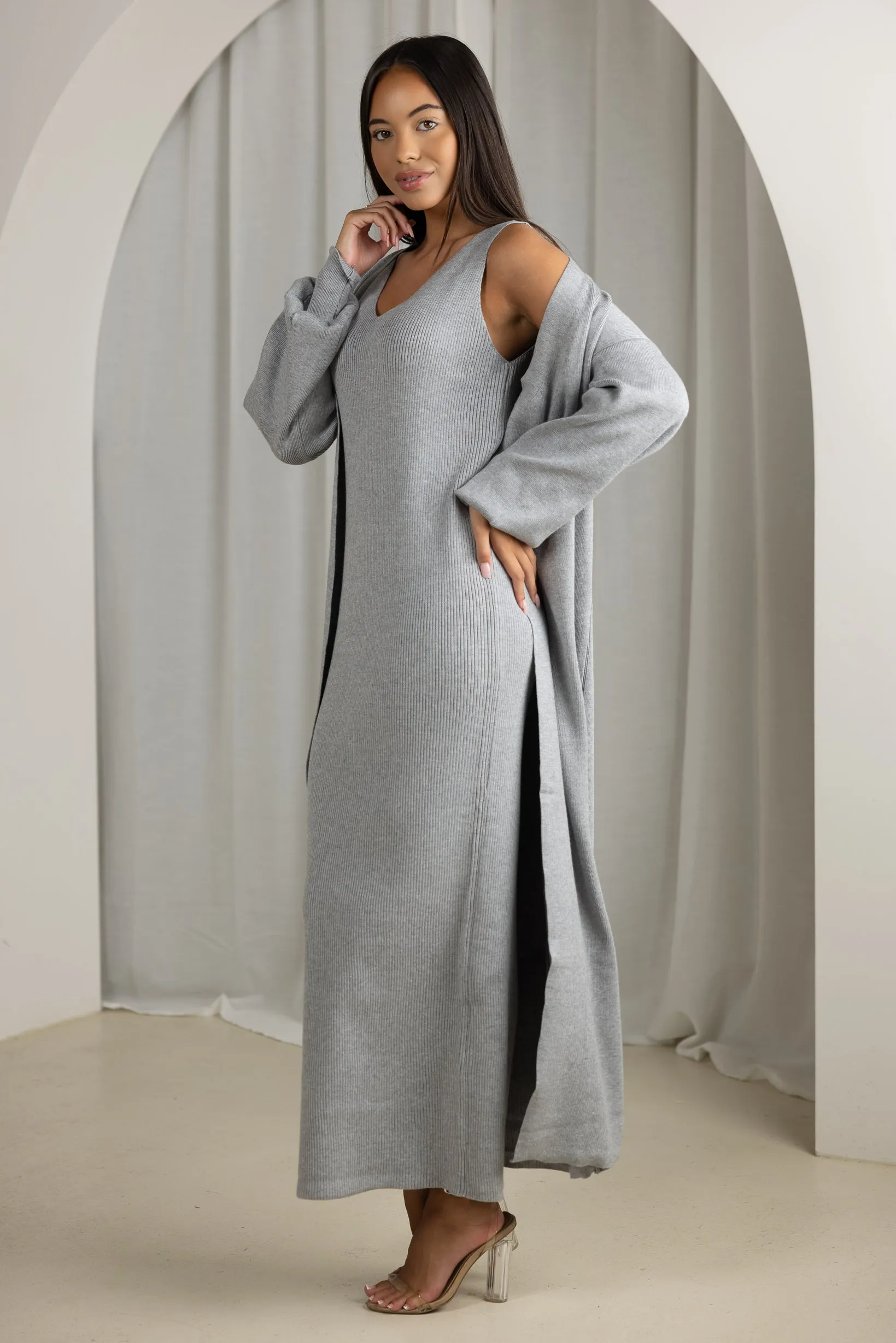Mikayla Knit Dress & Cardigan Set