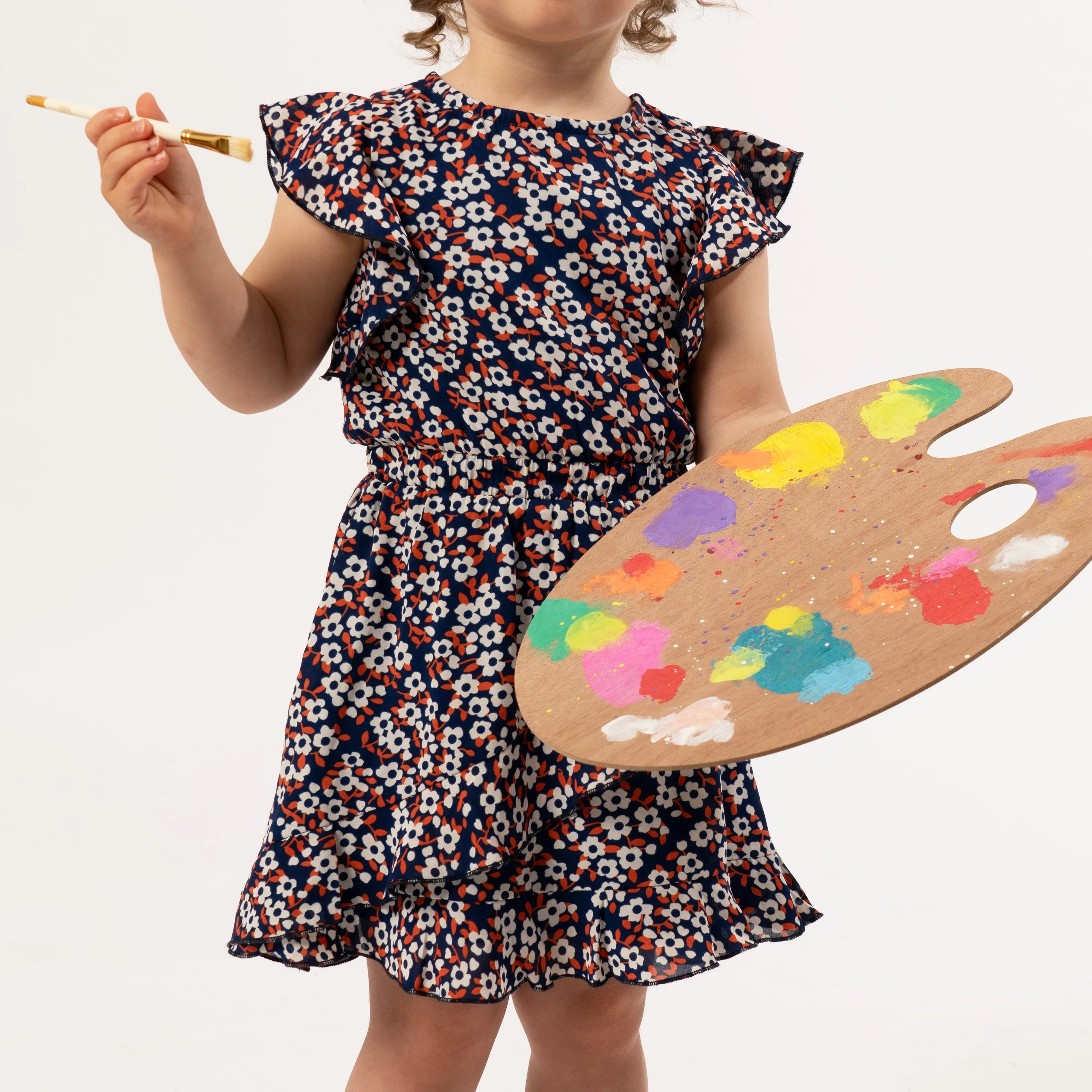 Mod Floral Ruffle Dress