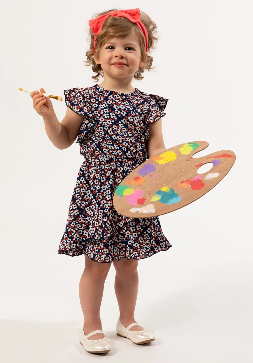 Mod Floral Ruffle Dress