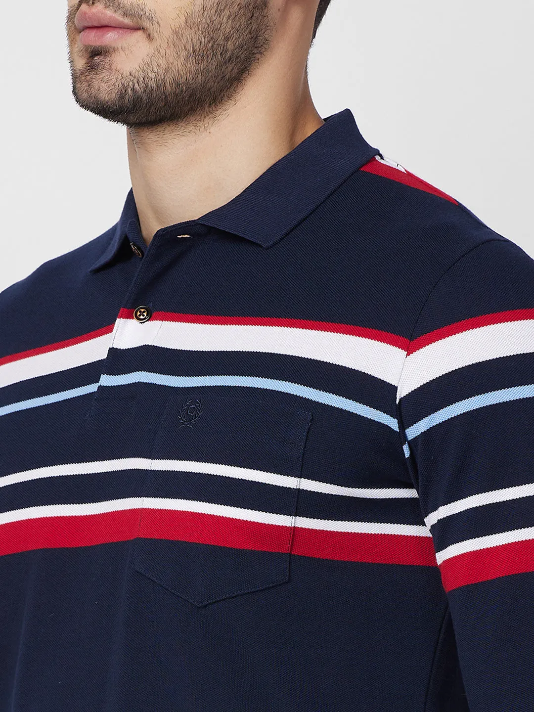 Modern Striped Polo Long sleeve