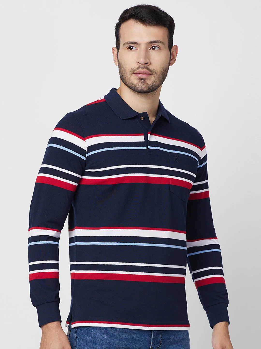 Modern Striped Polo Long sleeve