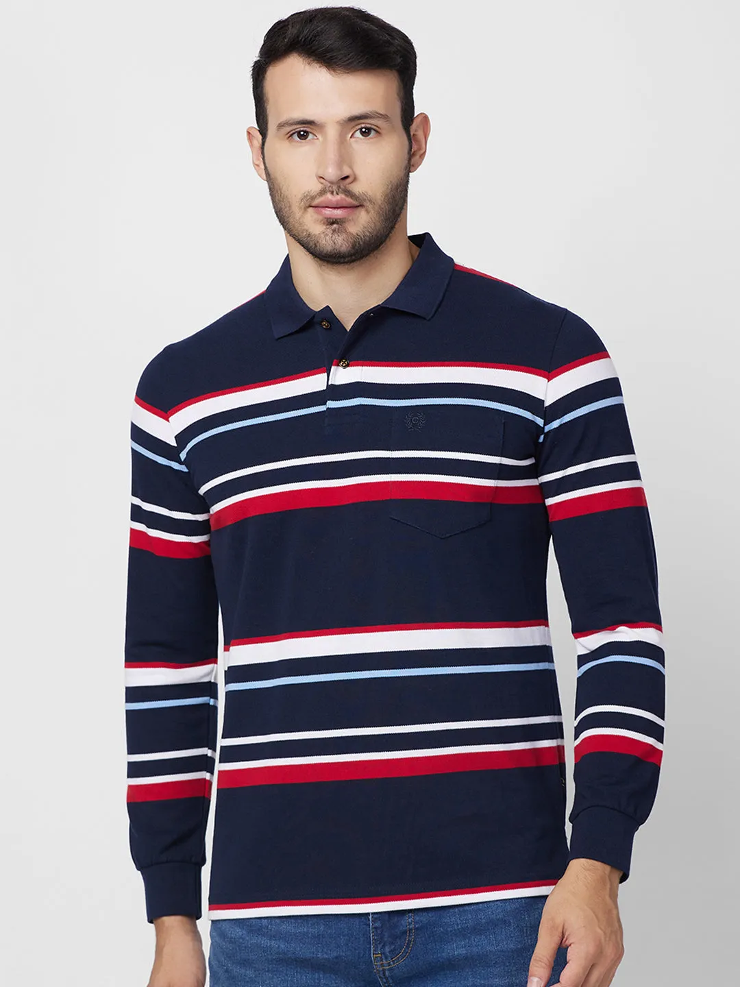 Modern Striped Polo Long sleeve