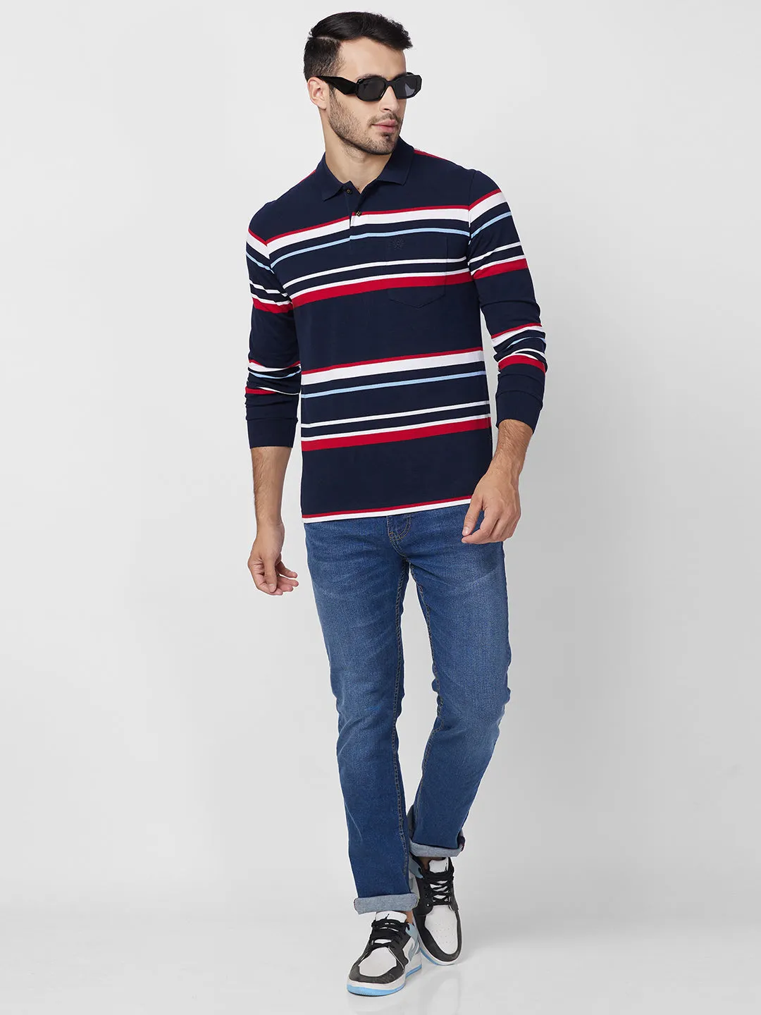 Modern Striped Polo Long sleeve