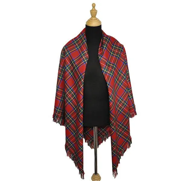 Morrison Red Modern Light Weight Tartan Shawl