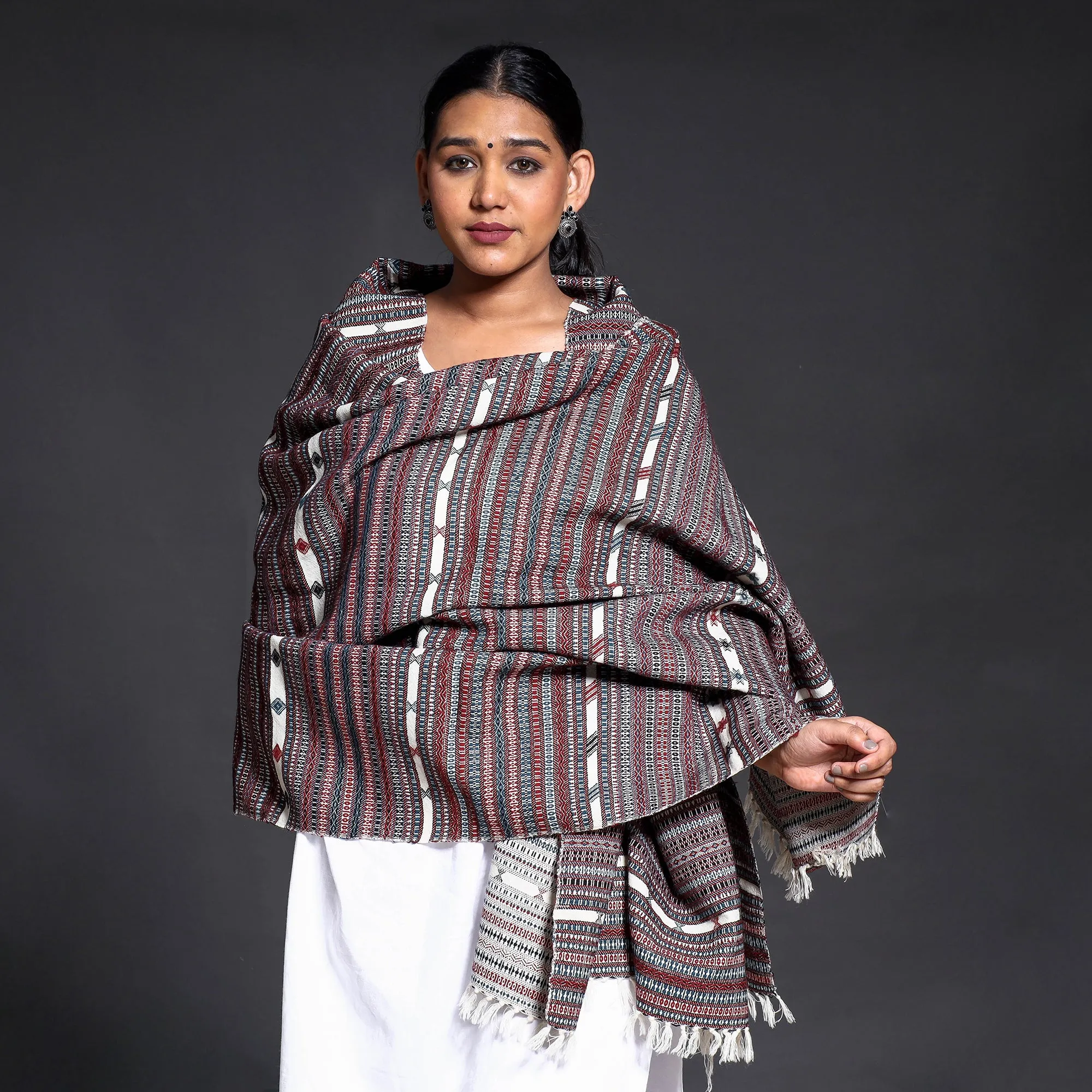 Multicolor - Kutch Weaving Handloom Merino Woolen Shawl