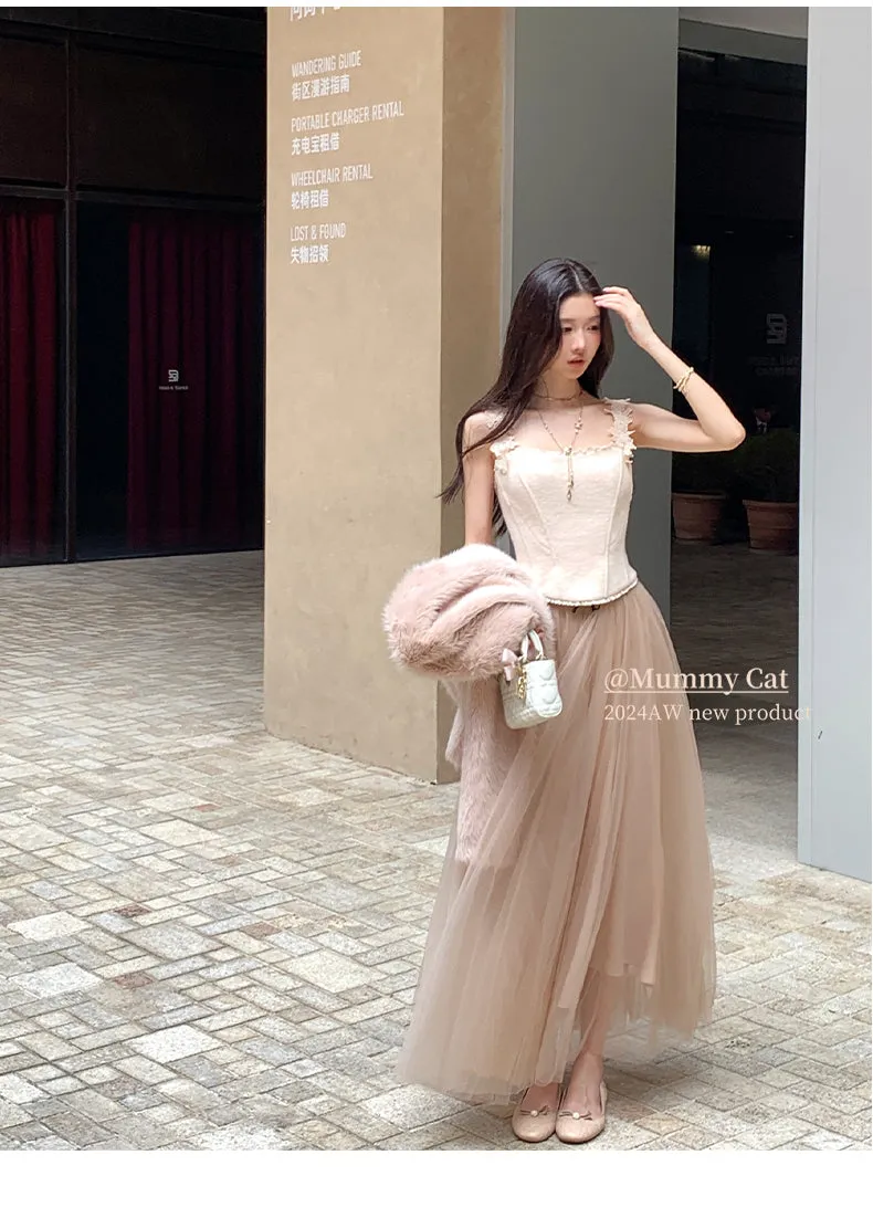 [Mummy Cat] My Soft Angel Floral Wool Corset Top Camisole