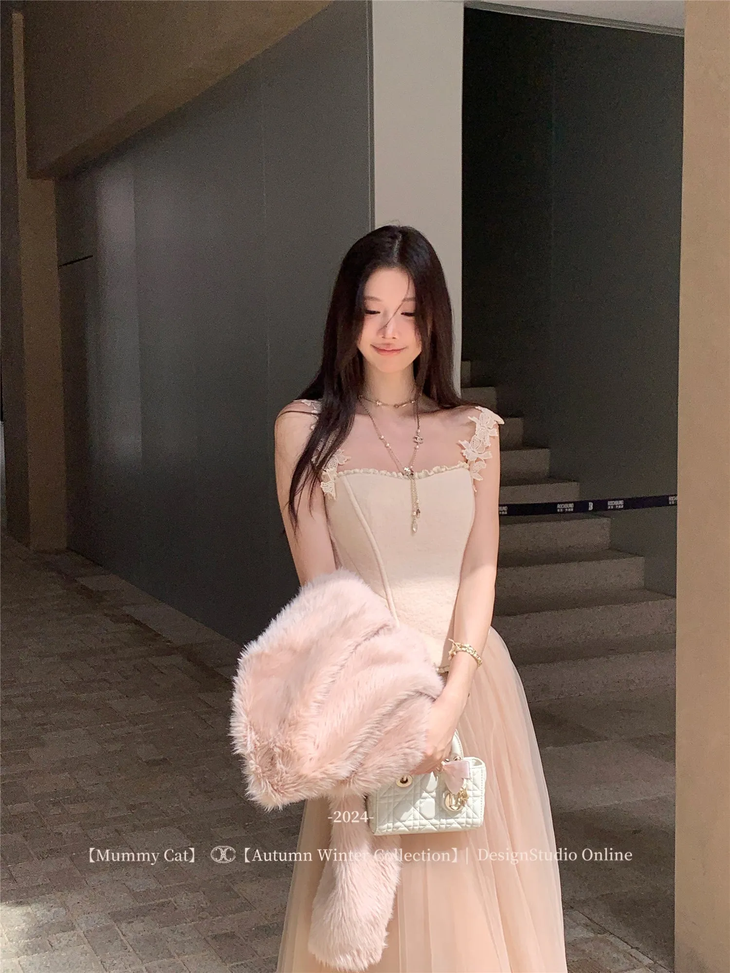 [Mummy Cat] My Soft Angel Floral Wool Corset Top Camisole