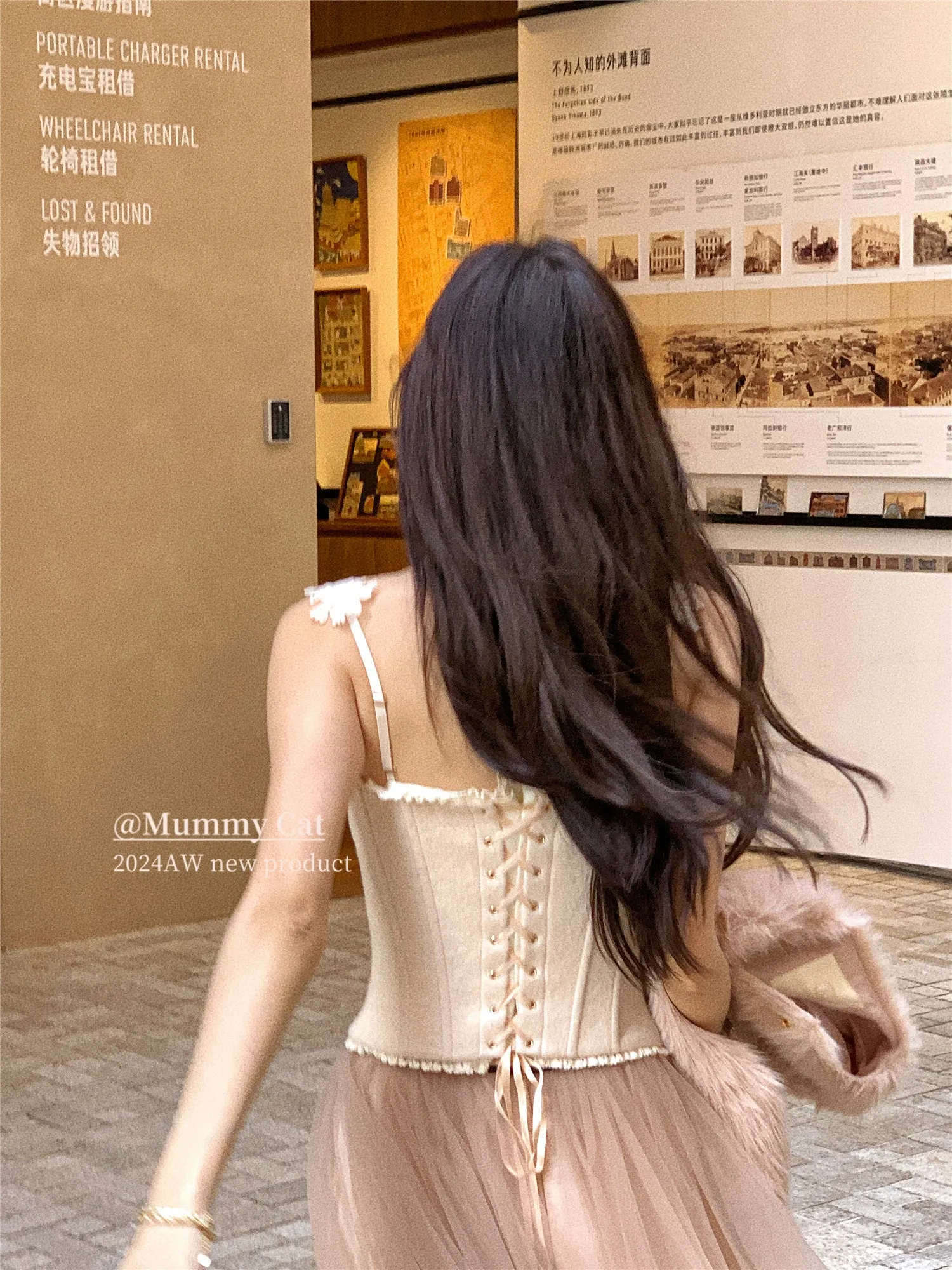 [Mummy Cat] My Soft Angel Floral Wool Corset Top Camisole