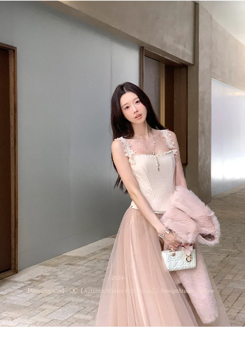 [Mummy Cat] My Soft Angel Floral Wool Corset Top Camisole