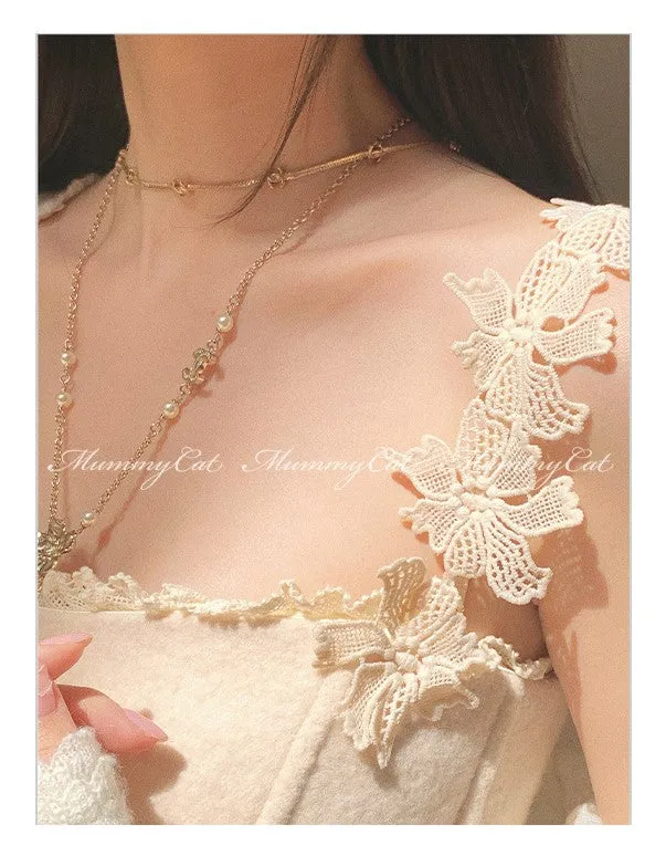 [Mummy Cat] My Soft Angel Floral Wool Corset Top Camisole