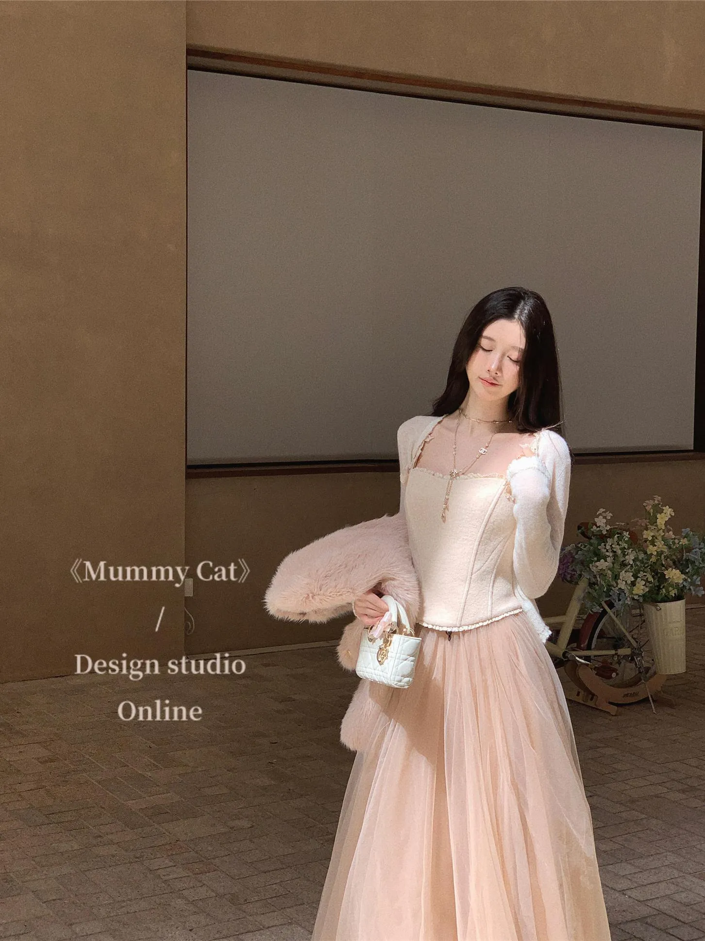 [Mummy Cat] My Soft Angel Floral Wool Corset Top Camisole