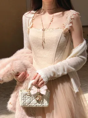[Mummy Cat] My Soft Angel Floral Wool Corset Top Camisole