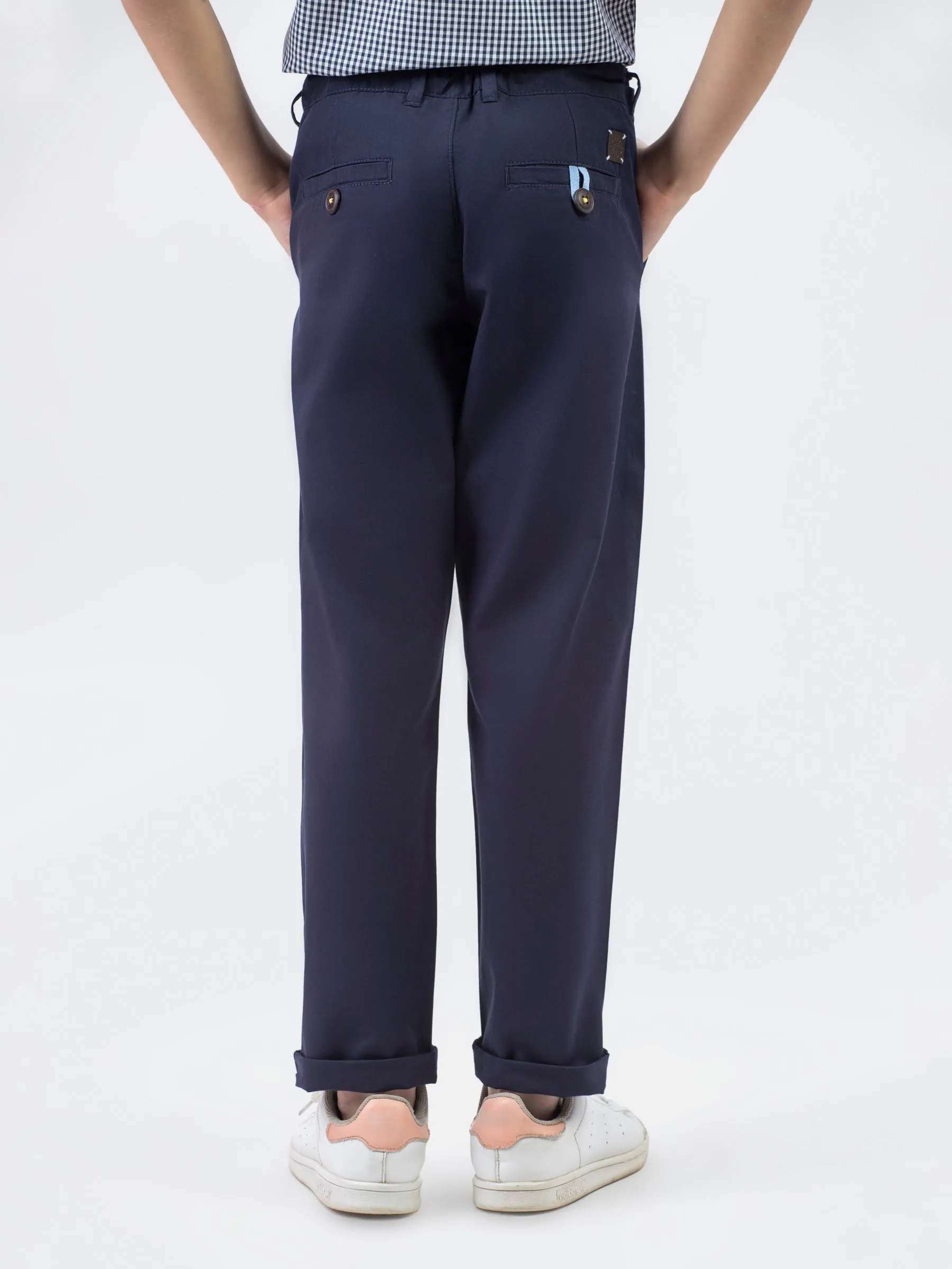 Navy Blue Twill Casual Chino Trouser