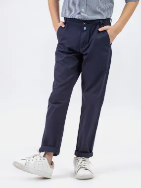 Navy Blue Twill Casual Chino Trouser