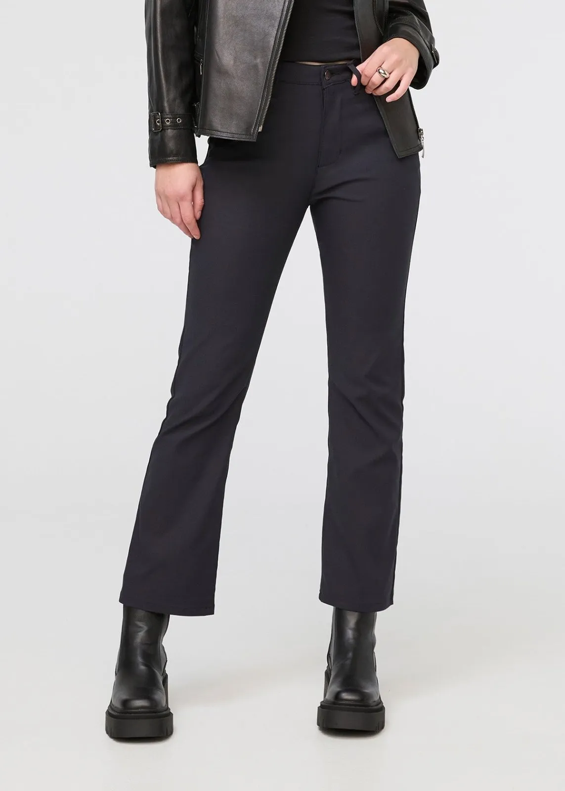 NuStretch High Rise Kick Flare - Black