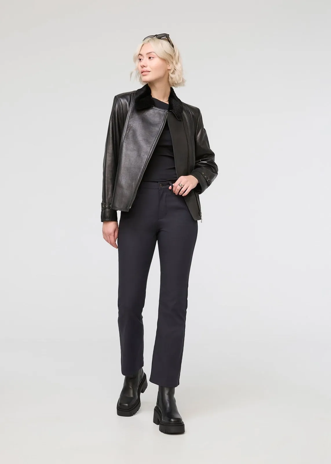 NuStretch High Rise Kick Flare - Black