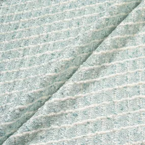 Pale Duck Egg & Ivory Woven Microfibre Bouclé