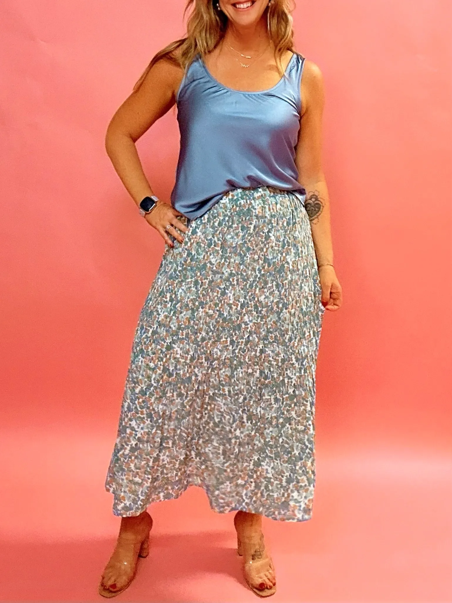 Posie High Rise Maxi Skirt in Sage Green