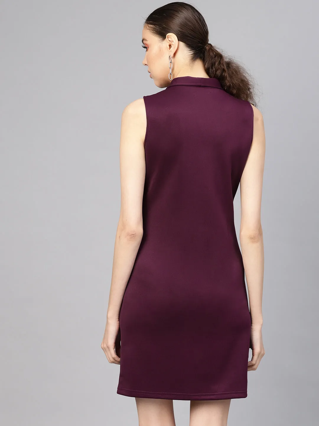 Purple Sleeveless Blazer Dress