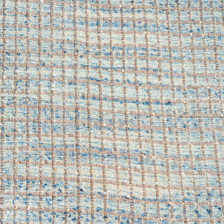 Putty, Blue & Vanilla Woven Microfibre Bouclé