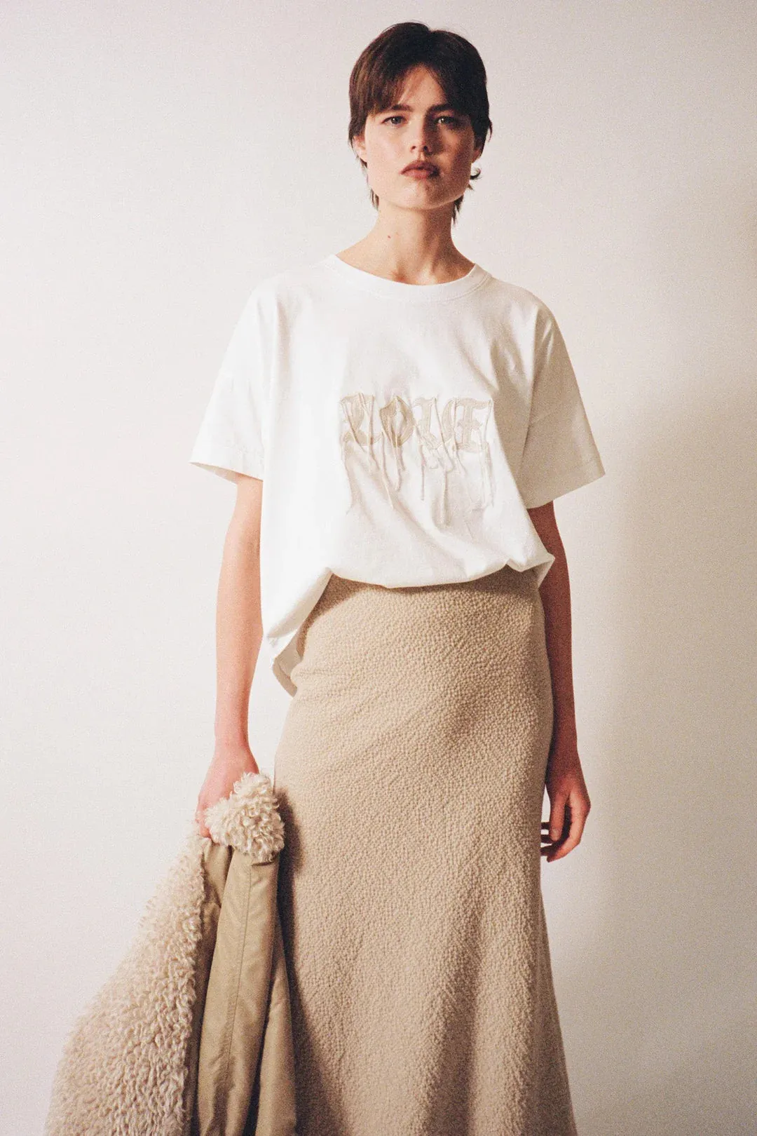 Rabens Saloner Beatriz Skirt in Oatmeal
