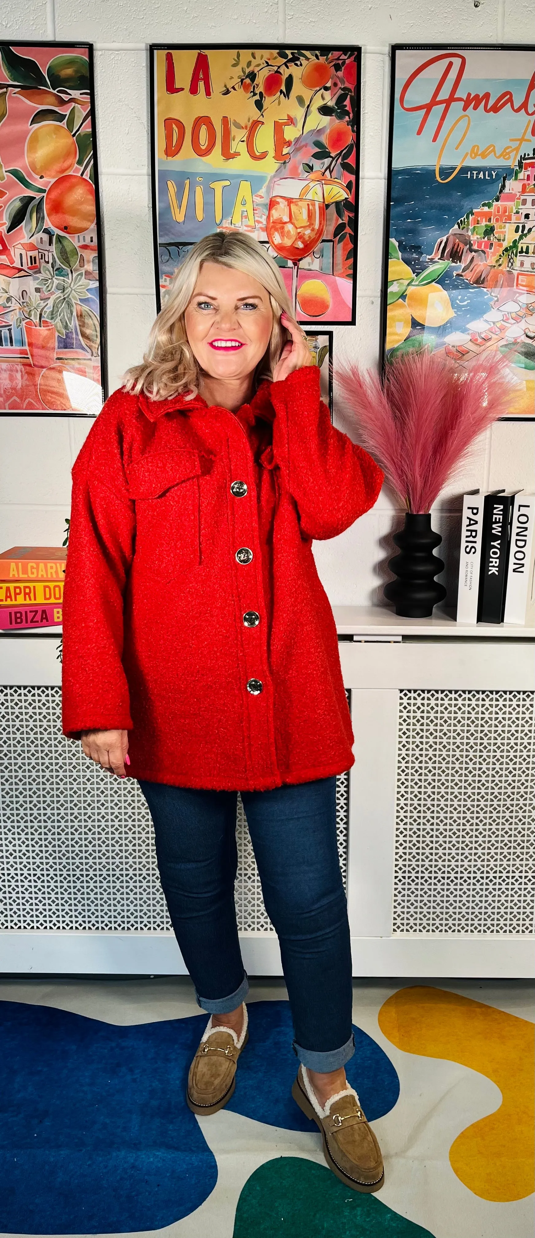 Raiden Teddy Shacket - Red