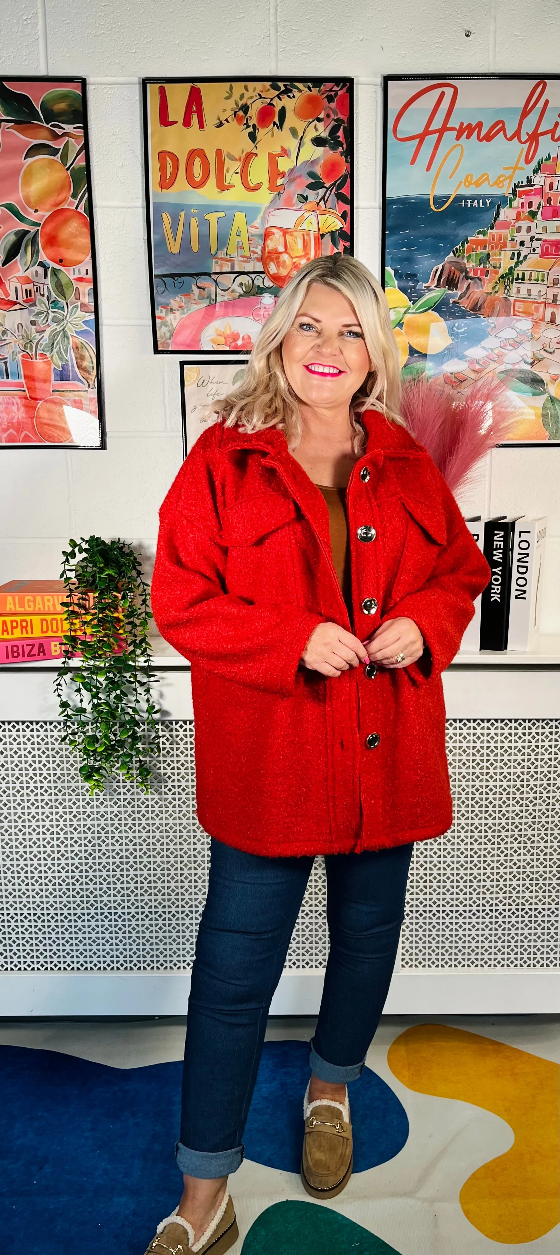 Raiden Teddy Shacket - Red