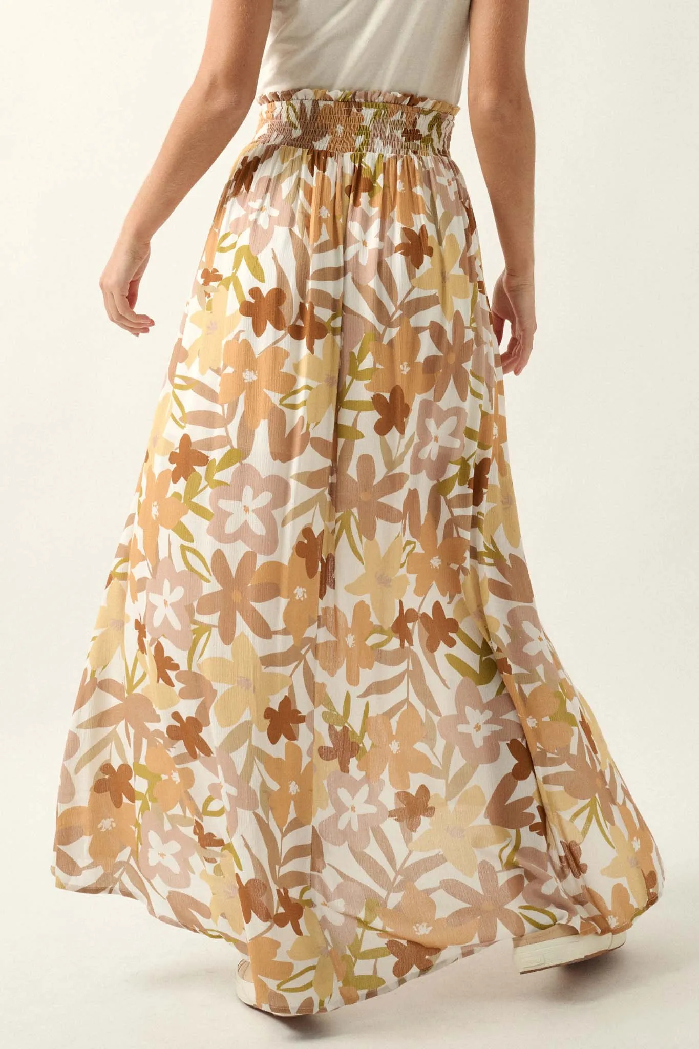 Rainforest Flowers Floral High-Waist Maxi Skirt