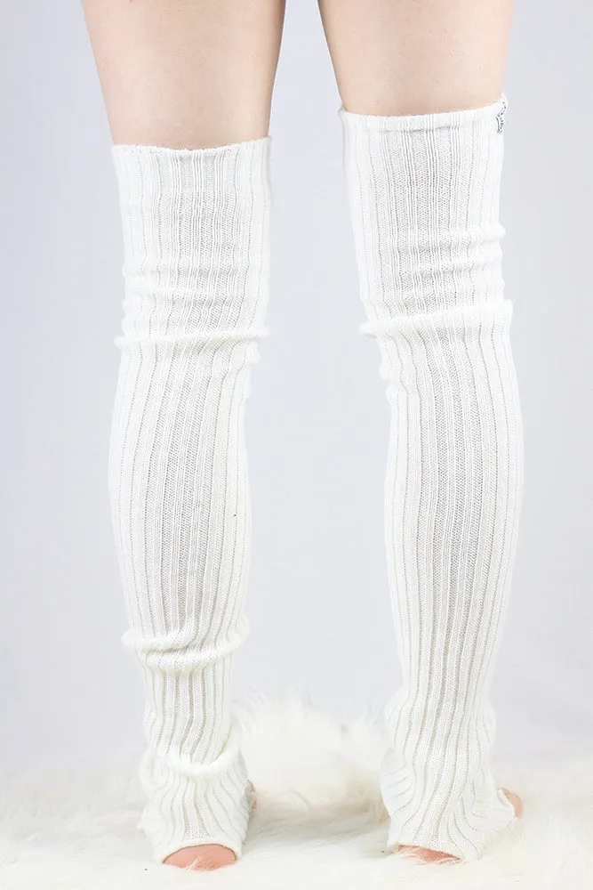 Rarr Extra Long Stirr-Up Knit Legwarmers Cream