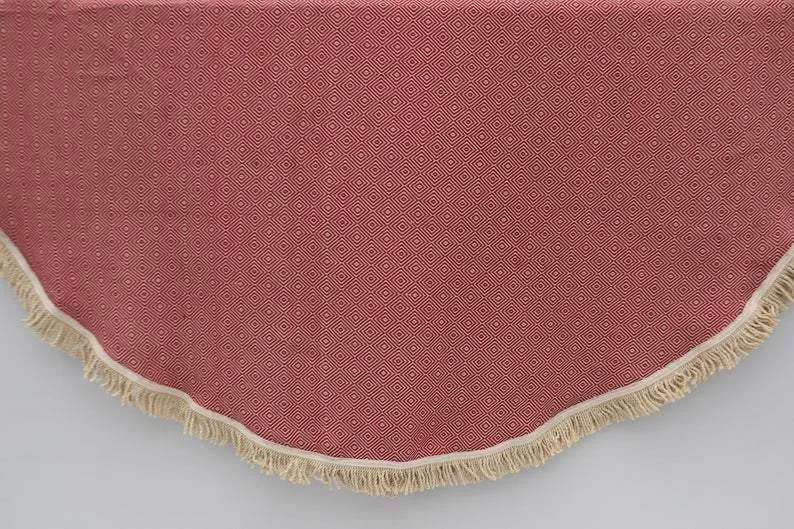 Red 100% Cotton Round Beach Towel