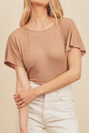 Rib Twist-Back Bodysuit