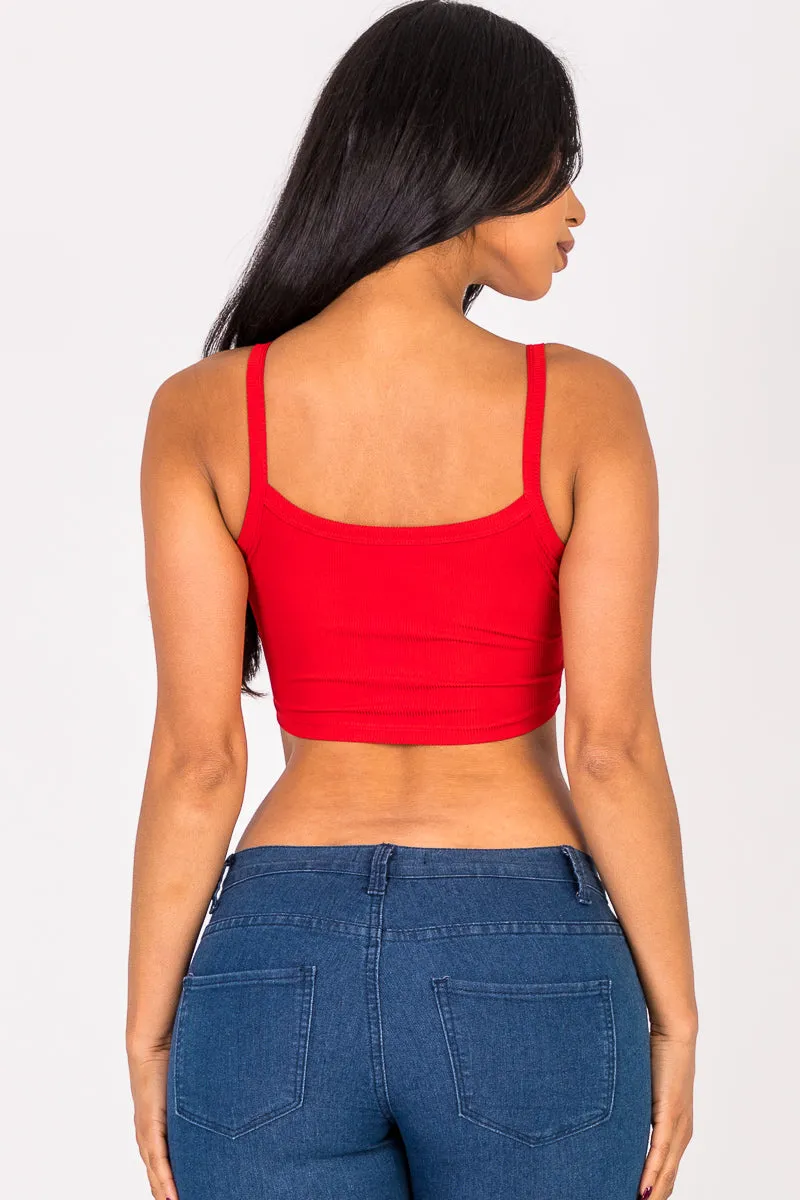 Ribbed Knit Cami Crop Top (CAPELLA)