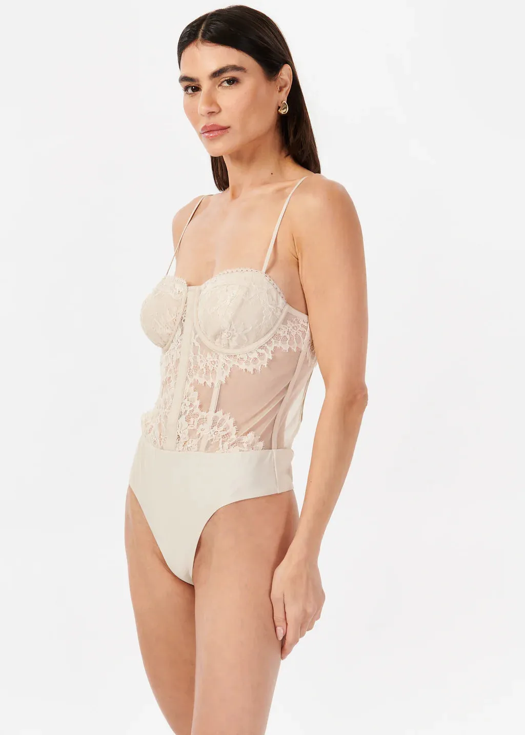 Riona Corset Bodysuit - Oat