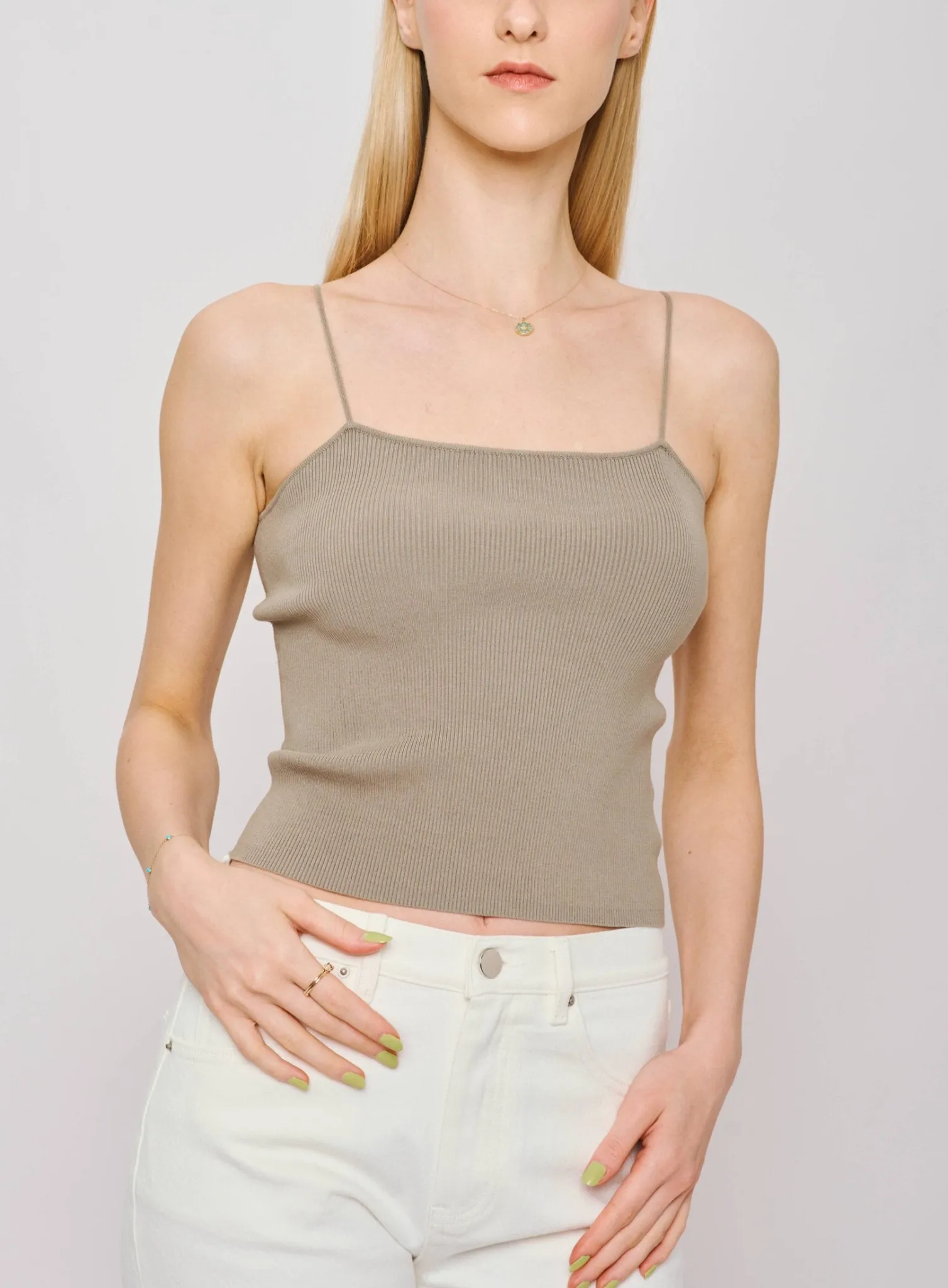 ROXY tencel and silk camisole (Concrete grey)