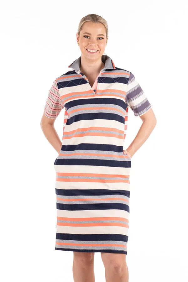 Rugby Collection - RC03-1 Peach and Navy Rugby Dress