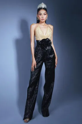 Sandra Straight Camisole Taffeta Jumpsuit