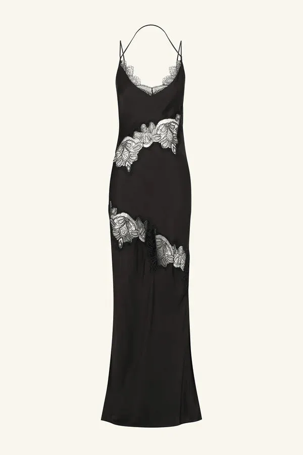 SHONA JOY - Jamila Lace Panelled Maxi Dress Black