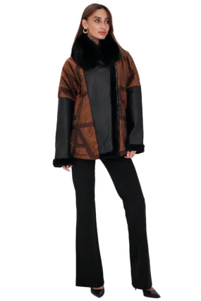 Sienna Genuine Lamb Leather Polar Fox Fur Trim Jacket