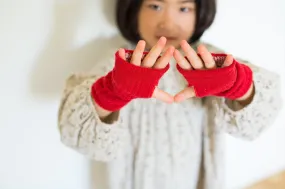 Silk double-knit Wrist Warmers <kids> Made in Japan