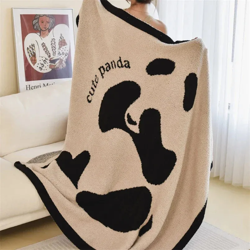 SINOTAO  -  Double-Sided Fleece Sofa Blanket, Casual Multifunctional Blanket, Bed End Cover, Soft Shawl, Modern Simple Flower