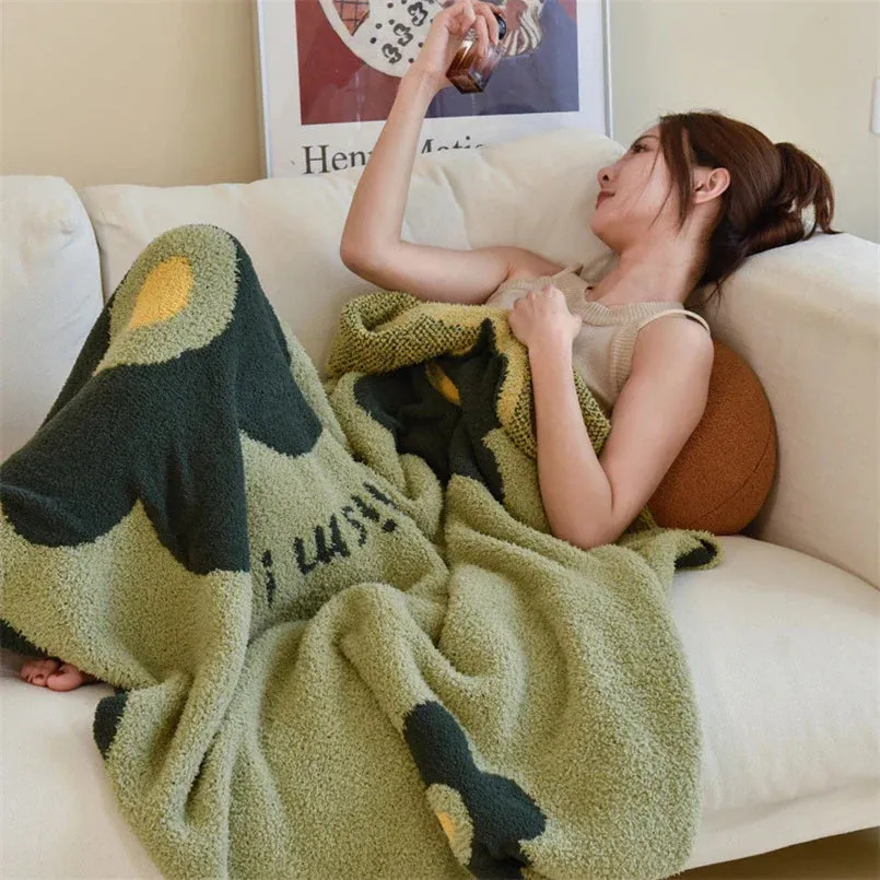 SINOTAO  -  Double-Sided Fleece Sofa Blanket, Casual Multifunctional Blanket, Bed End Cover, Soft Shawl, Modern Simple Flower