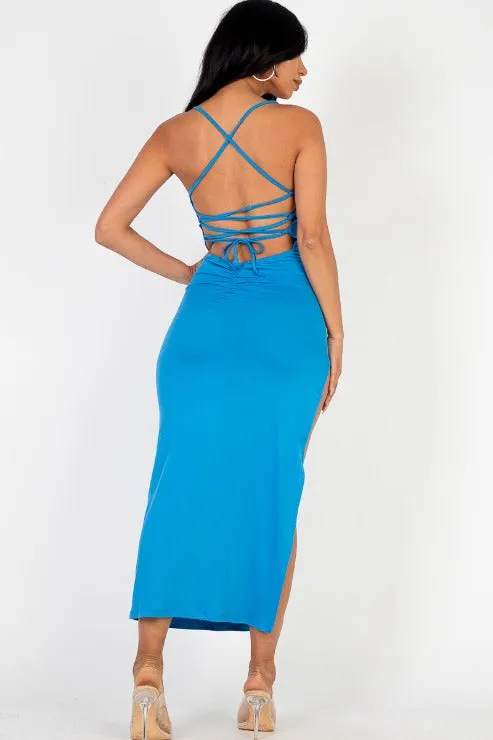 Solid Cami Maxi Slit Dess