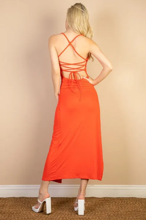 Solid Cami Maxi Slit Dess