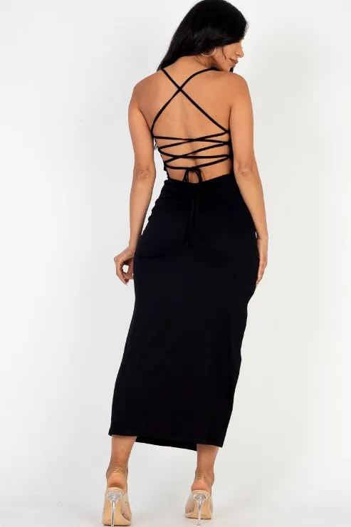Solid Cami Maxi Slit Dess
