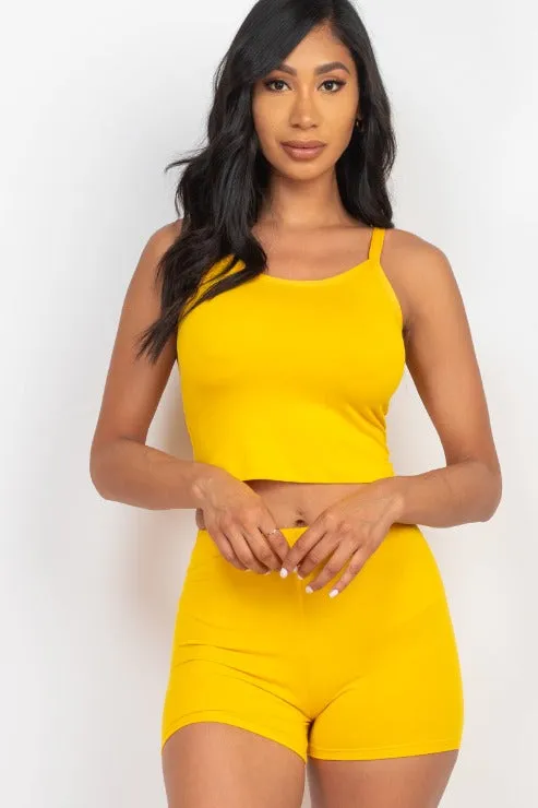 Split Back Cami Top & Shorts Set